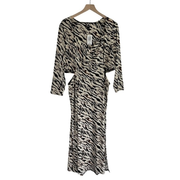 NWT Torrid Maxi Studio Knit Midi Dress Watercolor Zebra Tan Brown Orange Size 2X - Picture 5 of 14